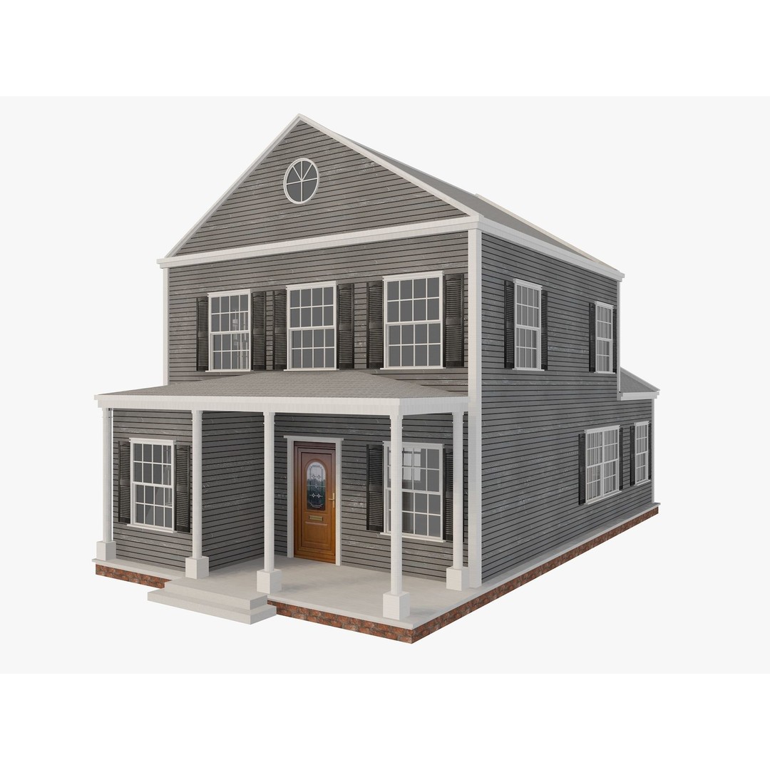 House Collection 3D Model – Low Poly Exterior Asset, FBX, Blender - View 7
