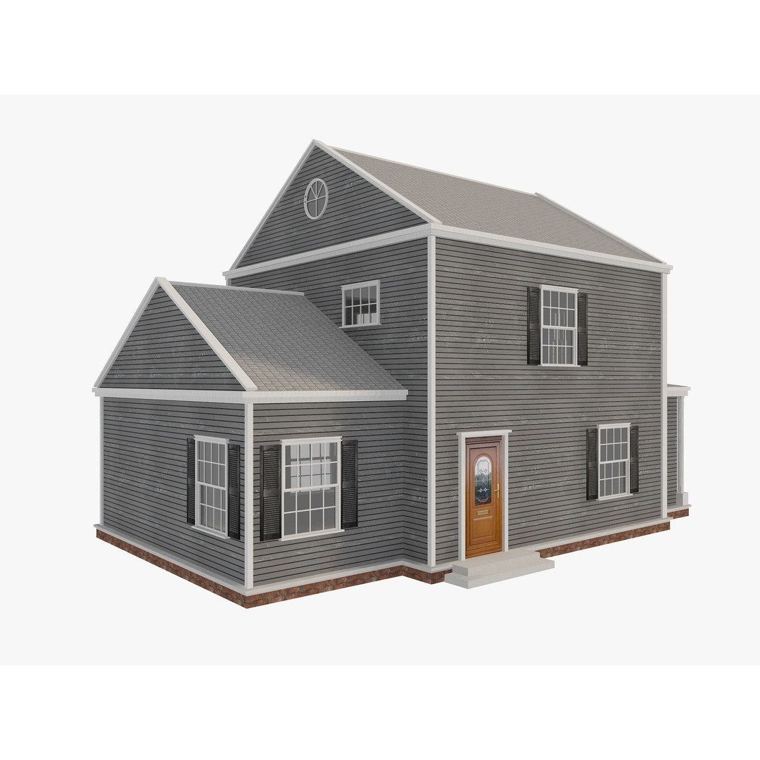 House Collection 3D Model – Low Poly Exterior Asset, FBX, Blender - View 8