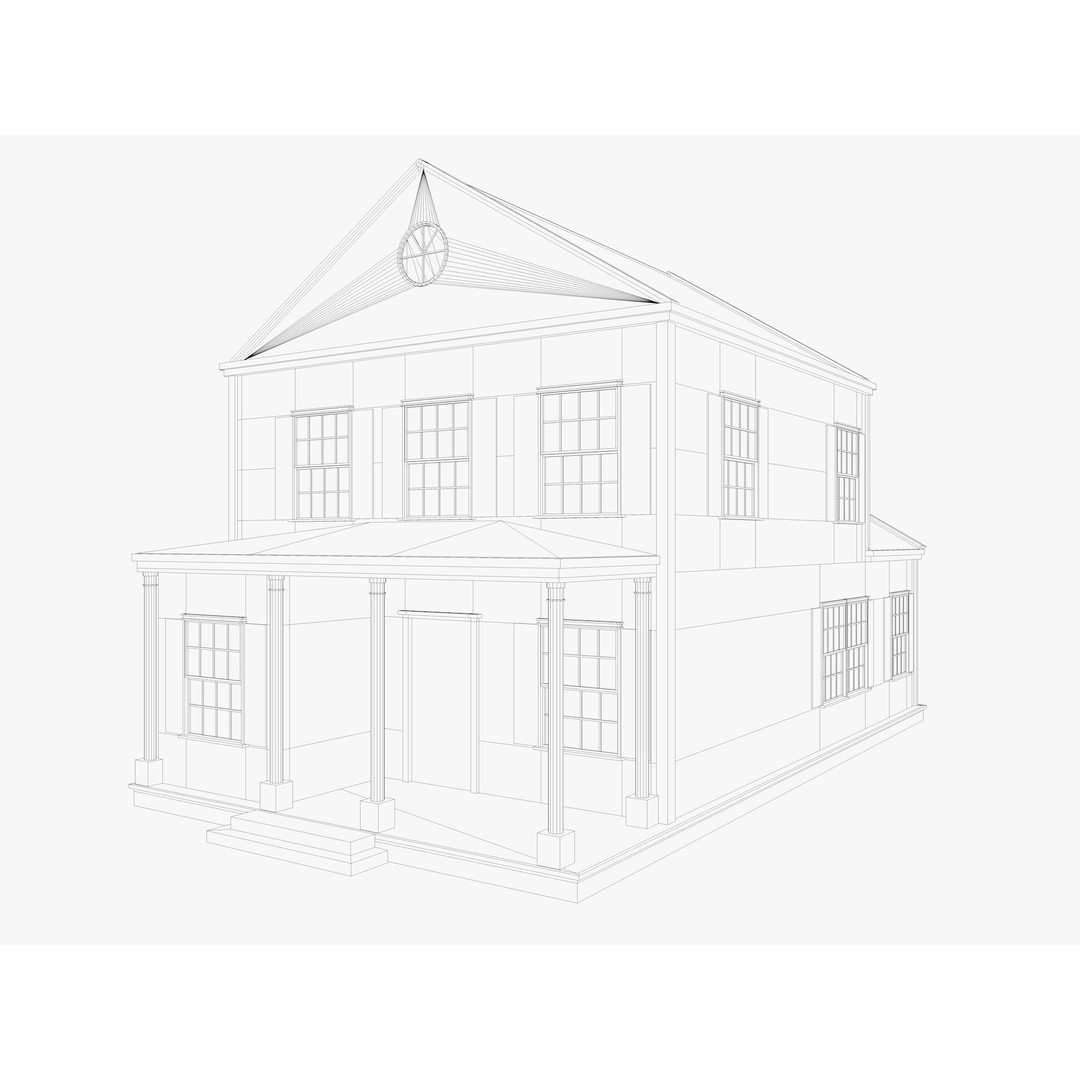 House Collection 3D Model – Low Poly Exterior Asset, FBX, Blender - View 9