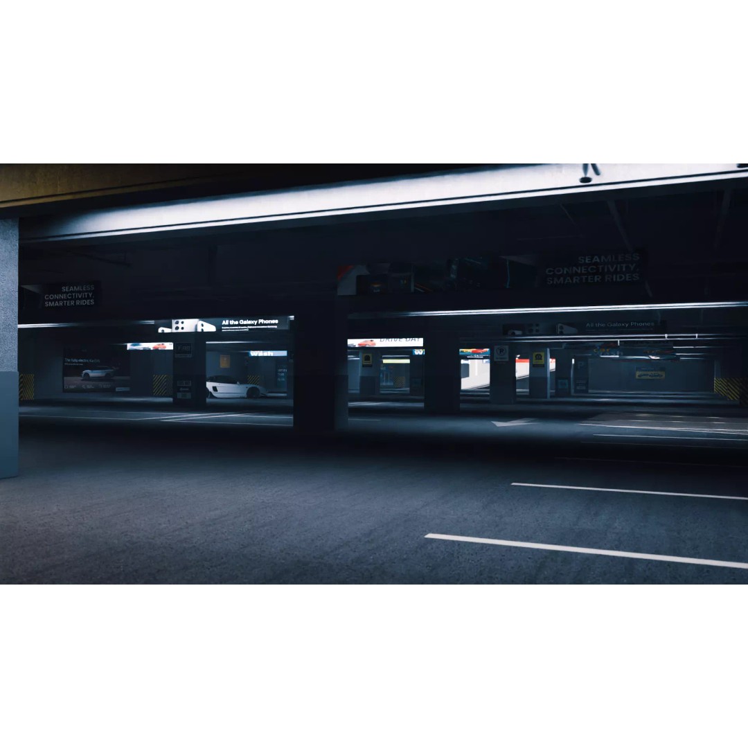 Underground Parking Lot 3D Model – High-Detail Urban Environment, FBX, OBJ - View 4