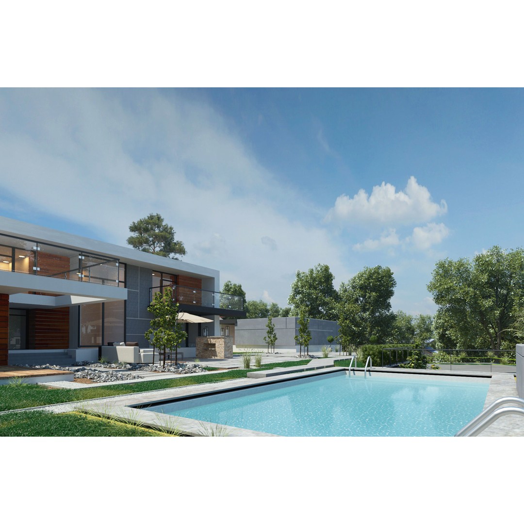 Country House 3D Model – Realistic Environment with PBR Textures, FBX - View 7