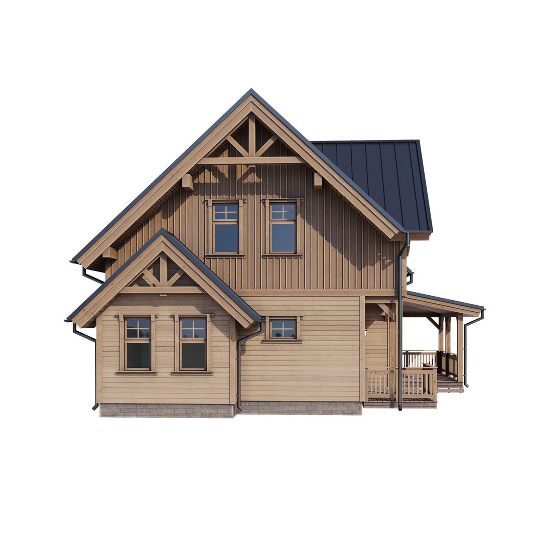 Modern House 3D Model – High Poly Mansion with PBR Textures, FBX - View 14