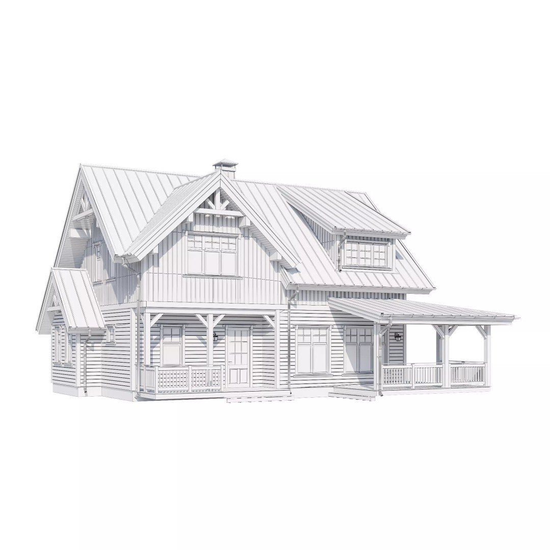 Modern House 3D Model – High Poly Mansion with PBR Textures, FBX - View 16