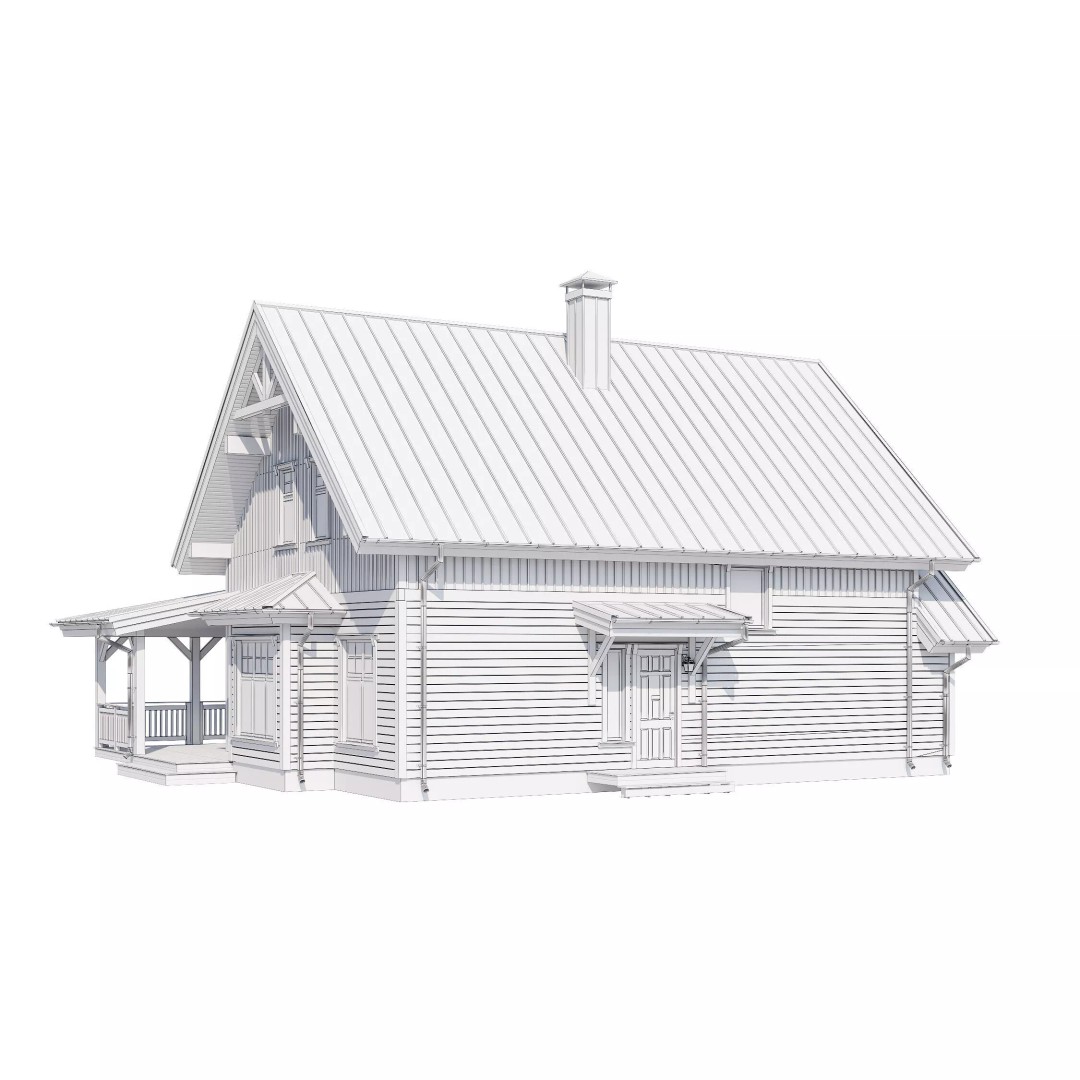 Modern House 3D Model – High Poly Mansion with PBR Textures, FBX - View 17