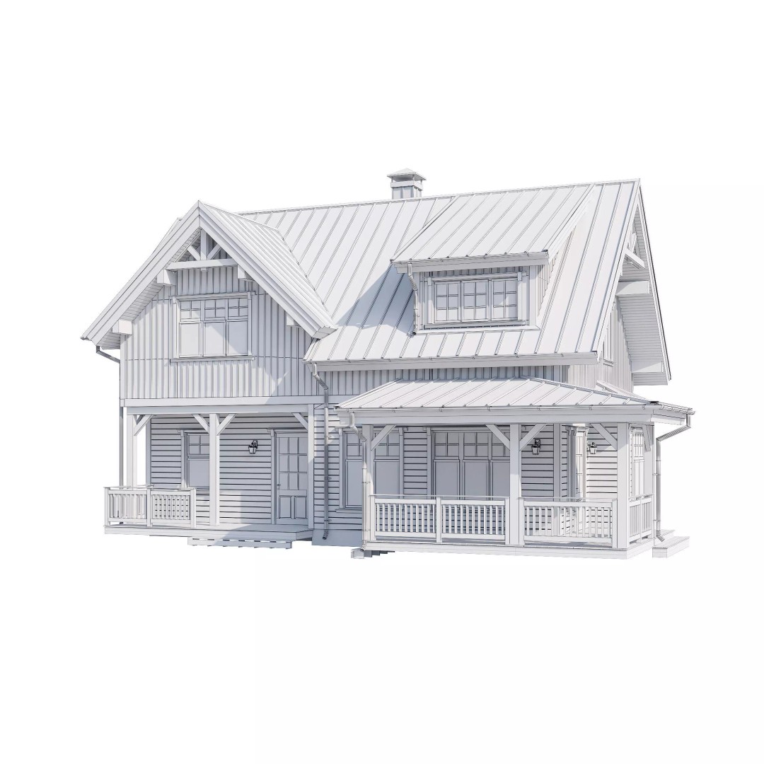Modern House 3D Model – High Poly Mansion with PBR Textures, FBX - View 19