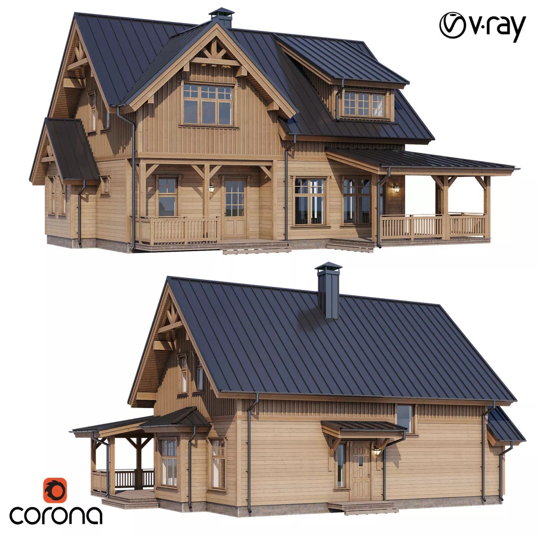 Modern House 3D Model – High Poly Mansion with PBR Textures, FBX - View 2