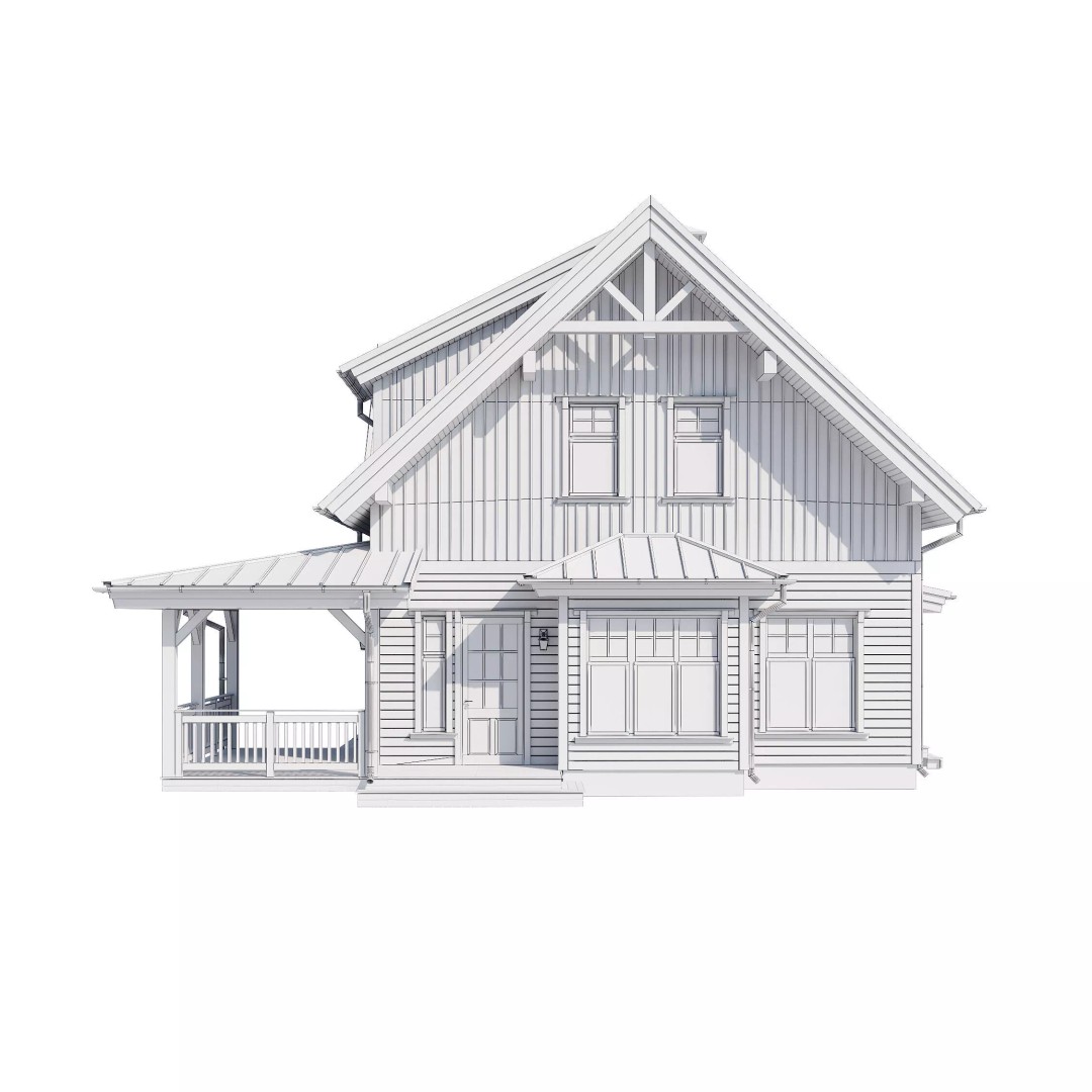 Modern House 3D Model – High Poly Mansion with PBR Textures, FBX - View 21