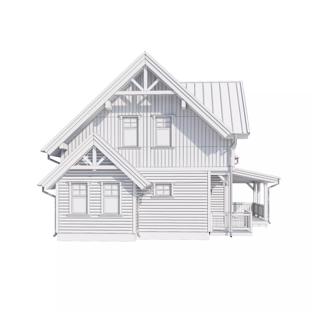 Modern House 3D Model – High Poly Mansion with PBR Textures, FBX - View 23