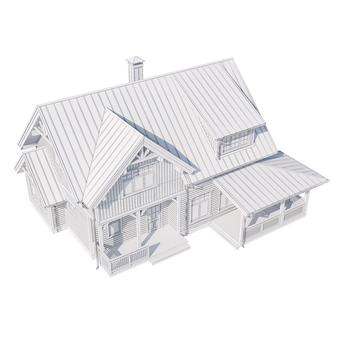 Modern House 3D Model – High Poly Mansion with PBR Textures, FBX - View 24