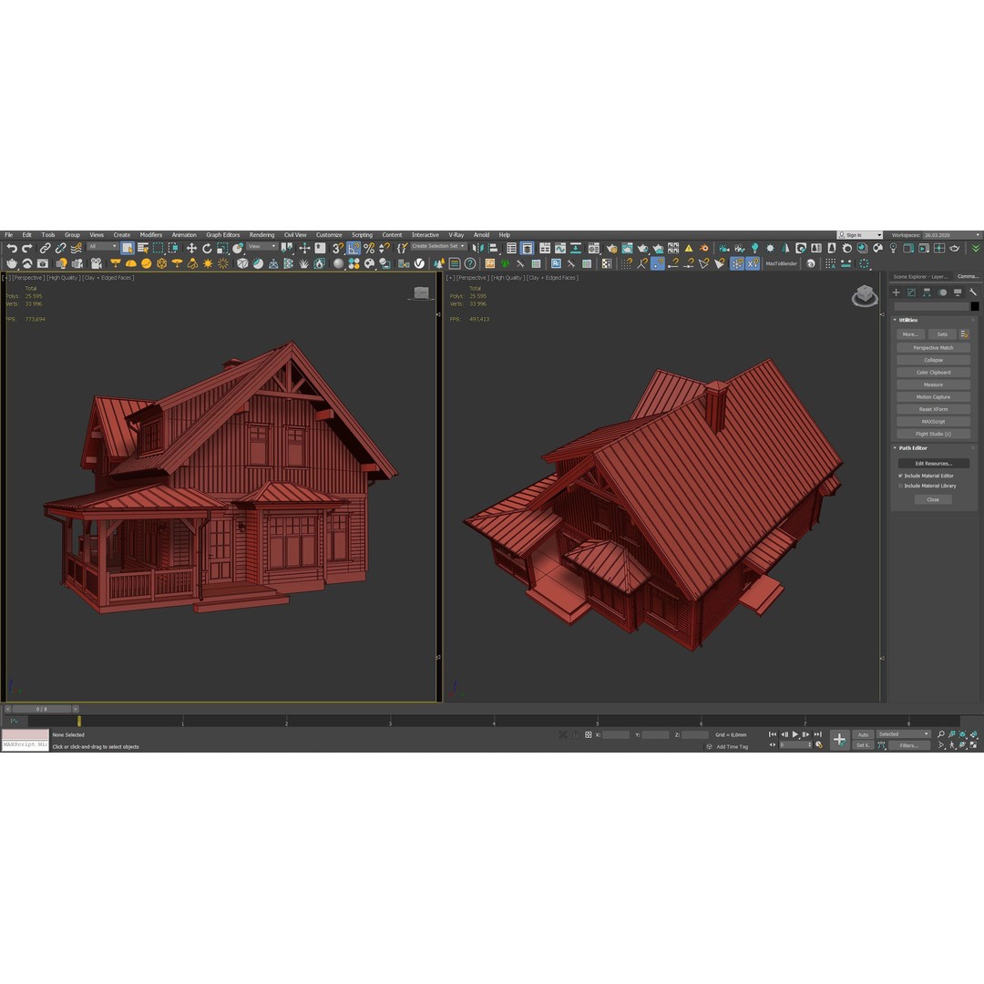 Modern House 3D Model – High Poly Mansion with PBR Textures, FBX - View 25