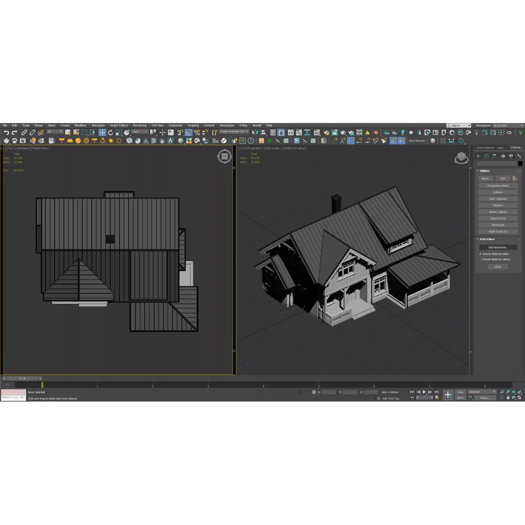 Modern House 3D Model – High Poly Mansion with PBR Textures, FBX - View 26