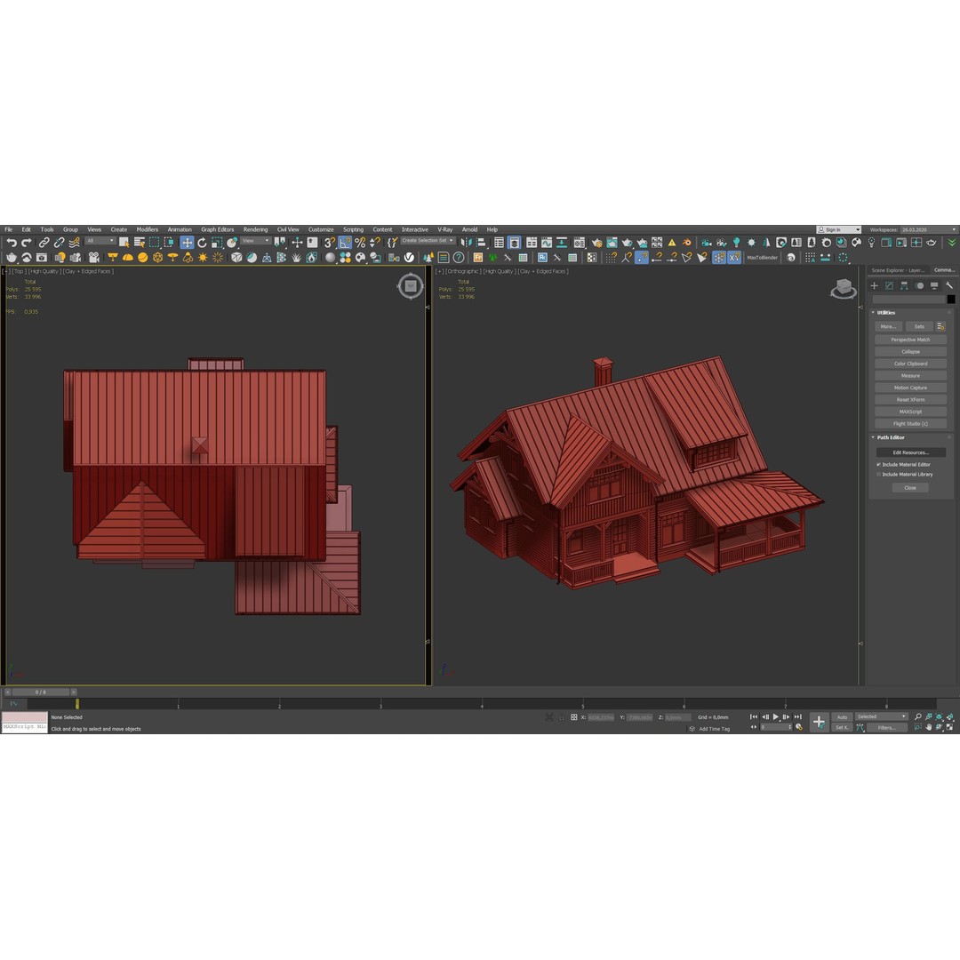 Modern House 3D Model – High Poly Mansion with PBR Textures, FBX - View 28