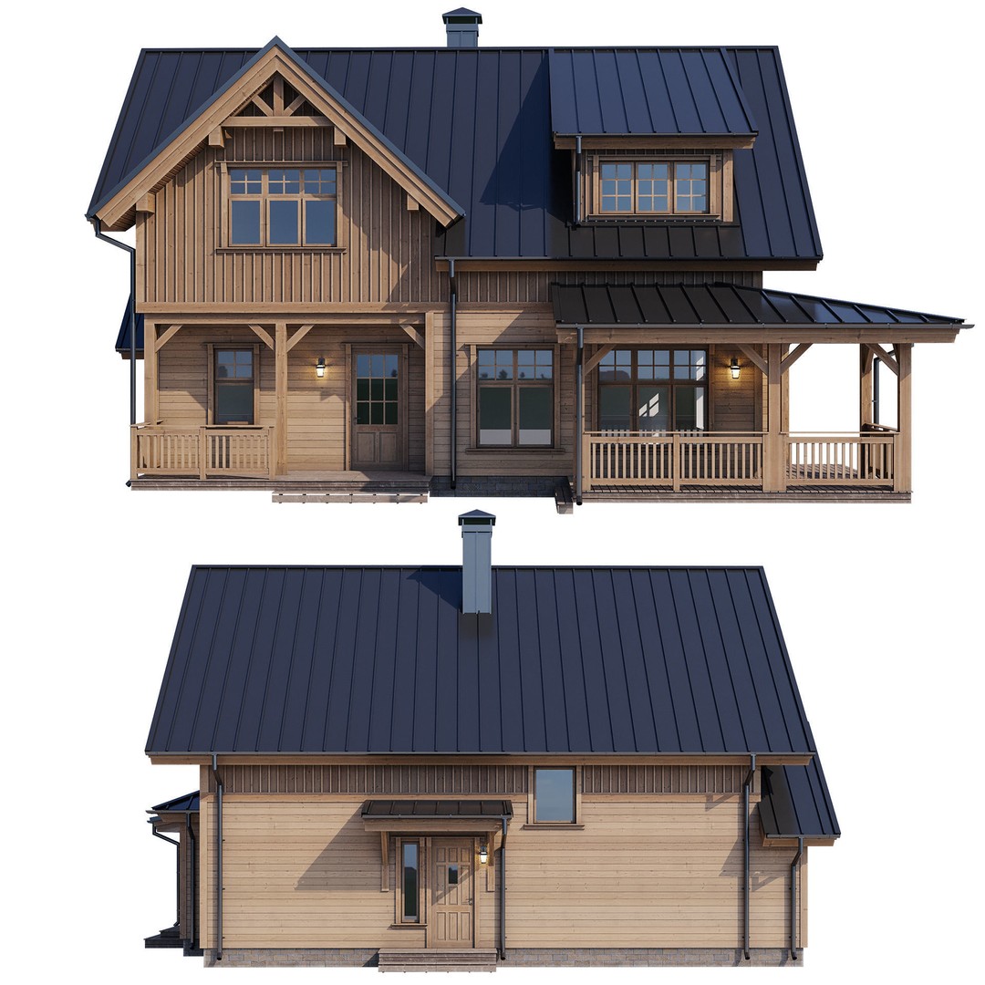 Modern House 3D Model – High Poly Mansion with PBR Textures, FBX - View 4