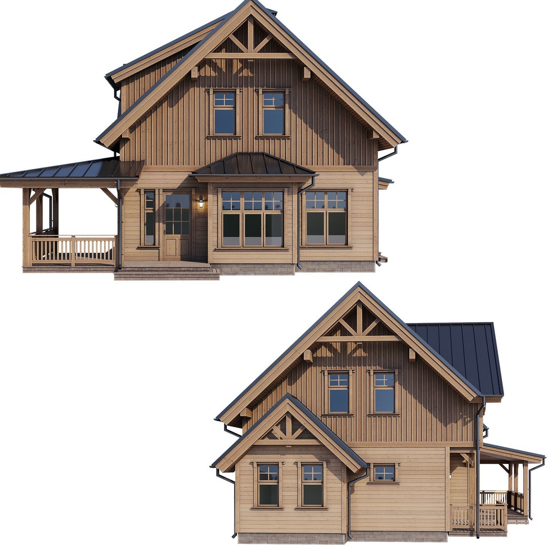 Modern House 3D Model – High Poly Mansion with PBR Textures, FBX - View 5