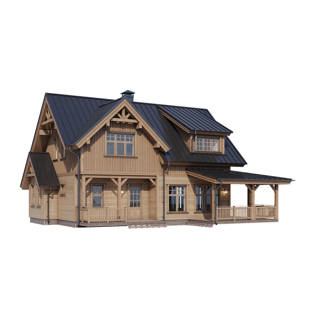 Modern House 3D Model – High Poly Mansion with PBR Textures, FBX - View 7