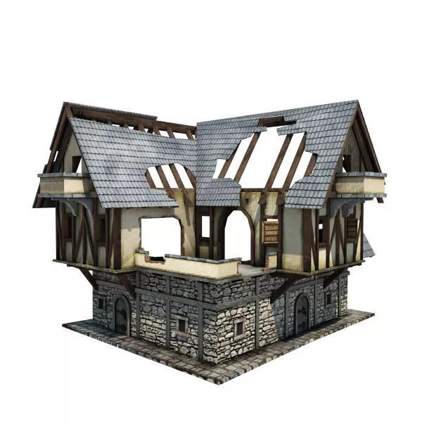 Medieval Buildings 3D Model Pack – Low Poly Game-Ready Assets, FBX - View 25