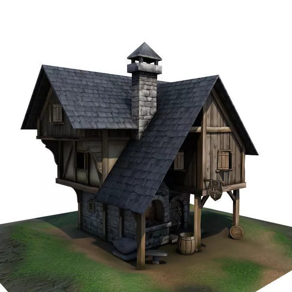 Medieval Buildings 3D Model Pack – Low Poly Game-Ready Assets, FBX - View 3