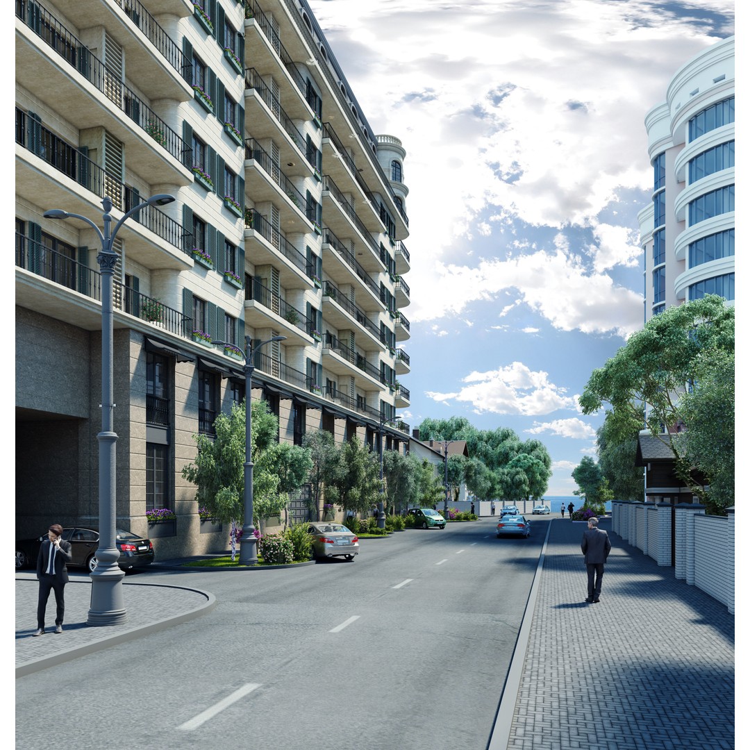 Residential Complex 3D Model – Detailed Skyscraper Design, FBX, OBJ - View 4