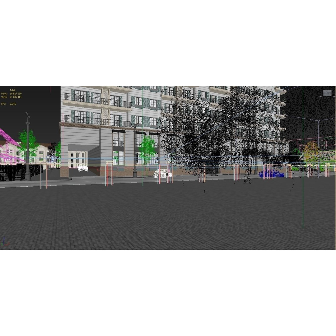 Residential Complex 3D Model – Detailed Skyscraper Design, FBX, OBJ - View 6