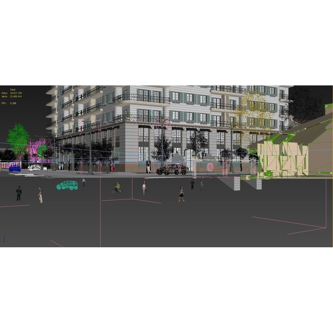 Residential Complex 3D Model – Detailed Skyscraper Design, FBX, OBJ - View 7