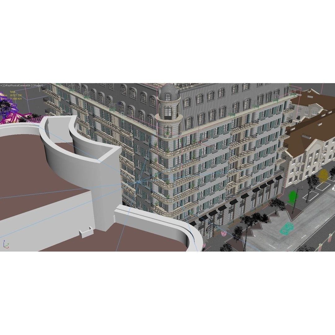 Residential Complex 3D Model – Detailed Skyscraper Design, FBX, OBJ - View 8