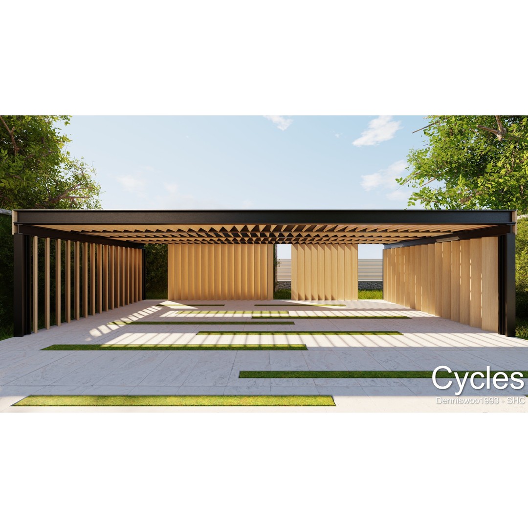 Modern Villa 3D Model – Low Poly Mansion with Day/Night Renders, Blender - View 16