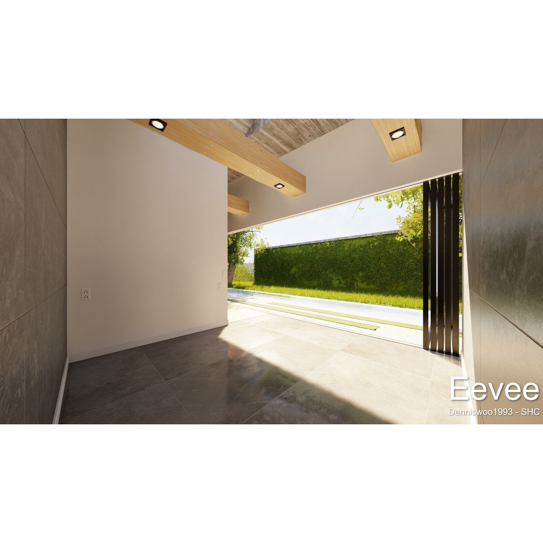Modern Villa 3D Model – Low Poly Mansion with Day/Night Renders, Blender - View 27