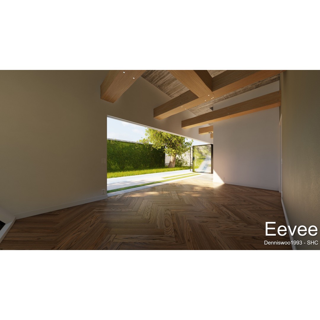 Modern Villa 3D Model – Low Poly Mansion with Day/Night Renders, Blender - View 29