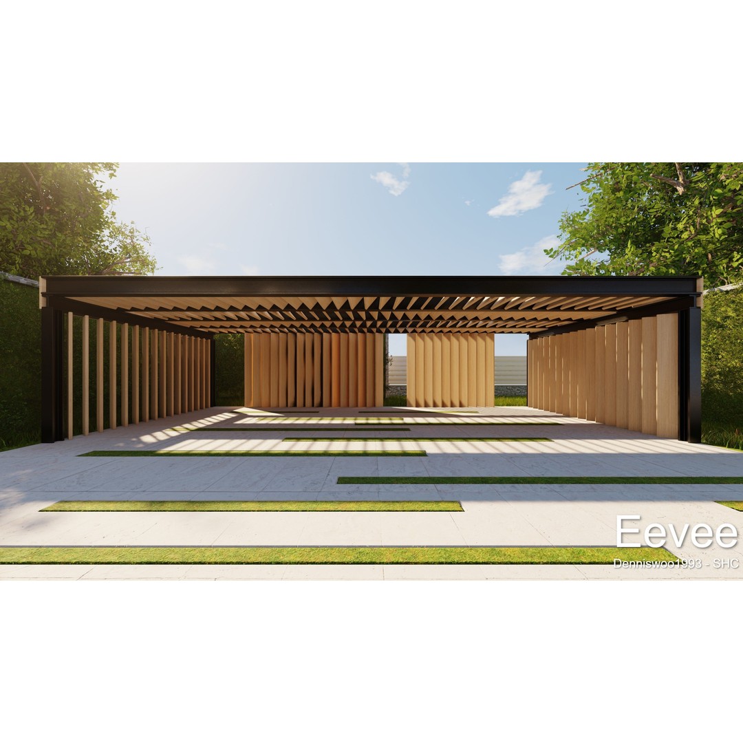 Modern Villa 3D Model – Low Poly Mansion with Day/Night Renders, Blender - View 32