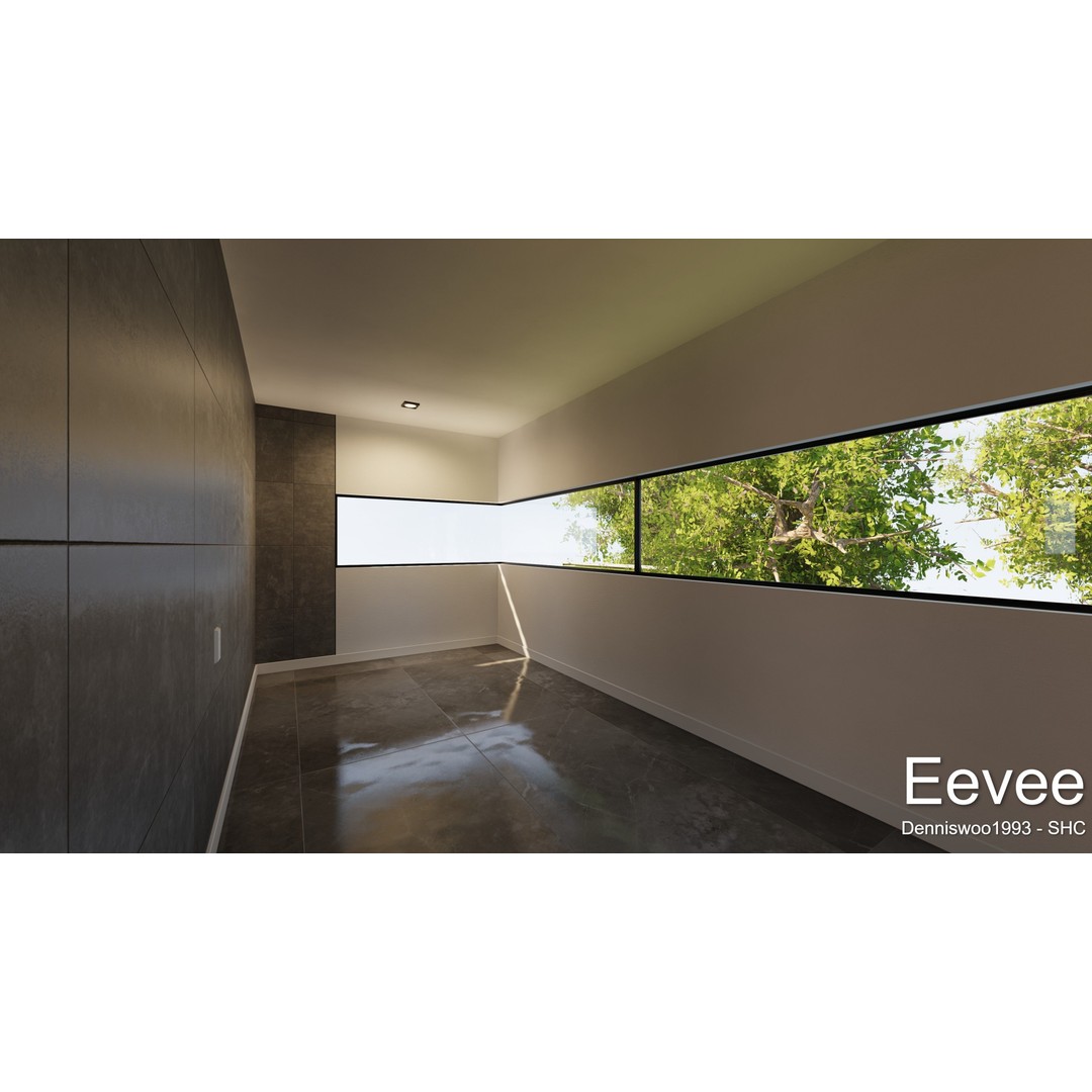 Modern Villa 3D Model – Low Poly Mansion with Day/Night Renders, Blender - View 33