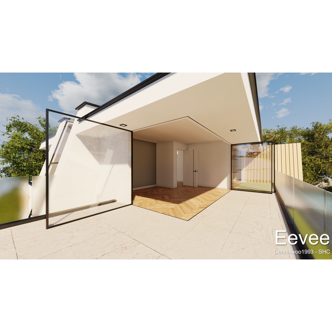 Modern Villa 3D Model – Low Poly Mansion with Day/Night Renders, Blender - View 35