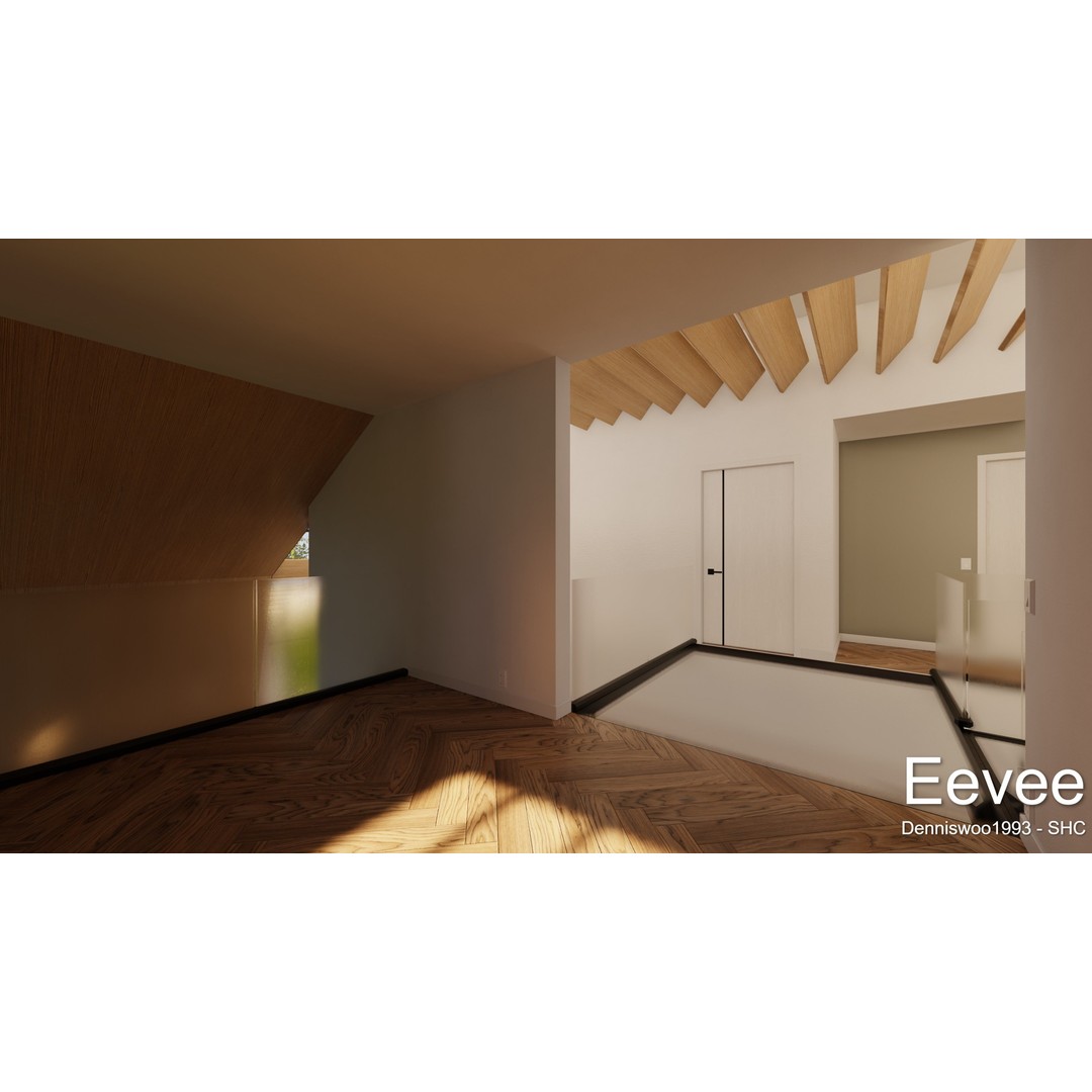 Modern Villa 3D Model – Low Poly Mansion with Day/Night Renders, Blender - View 38