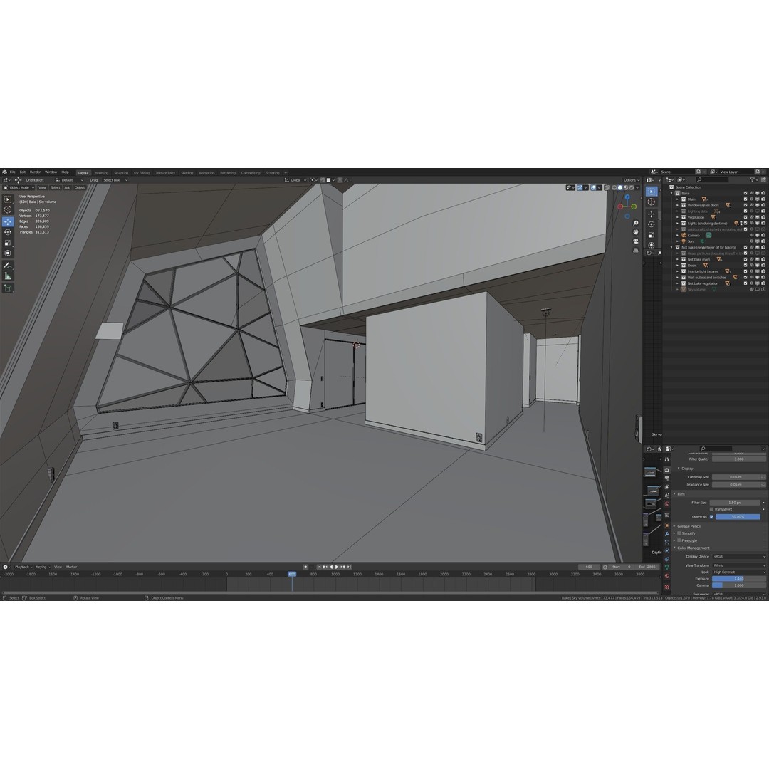 Modern Villa 3D Model – Low Poly Mansion with Day/Night Renders, Blender - View 41