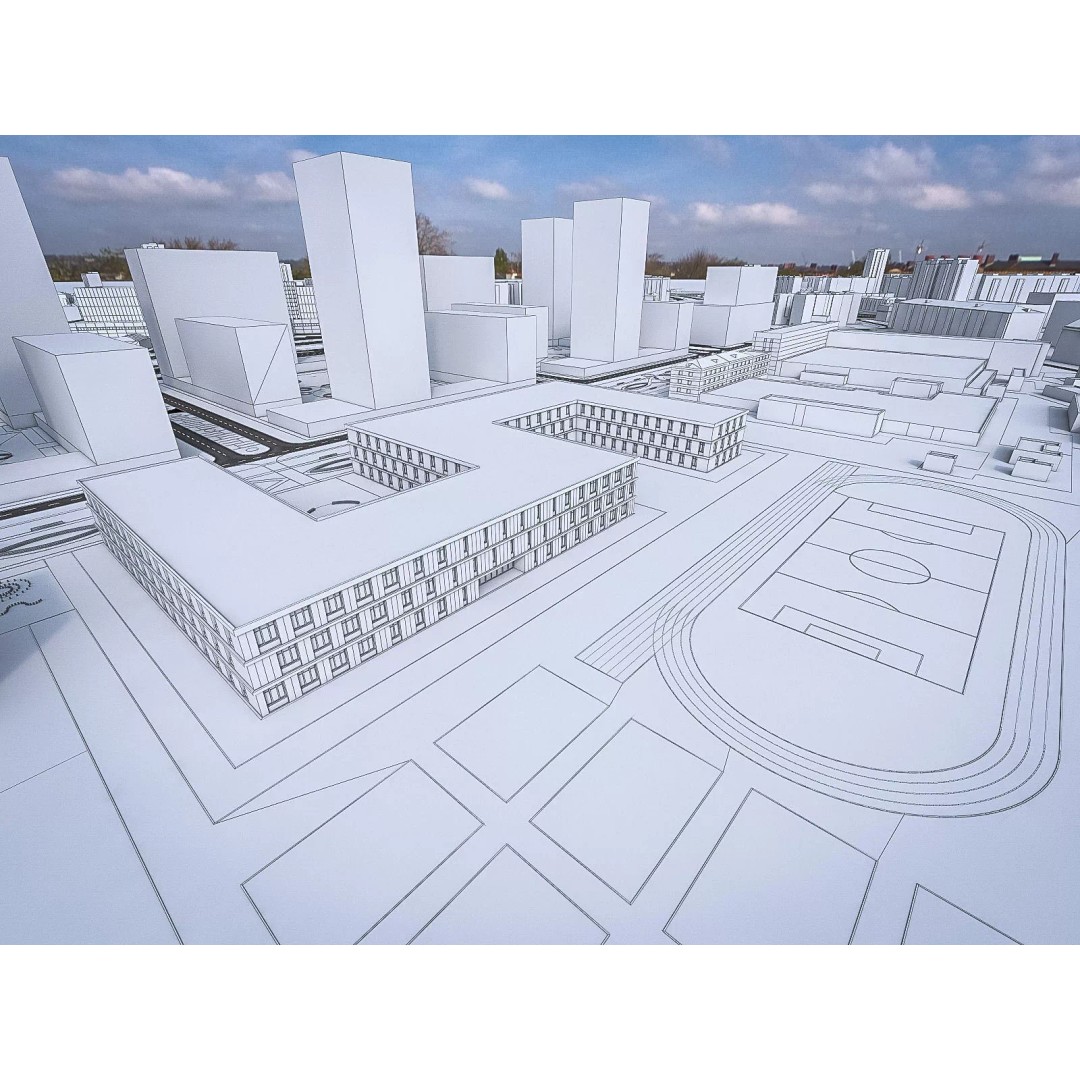 Urban Area 3D Model – Low Poly Cityscape Asset, FBX, Game Ready
