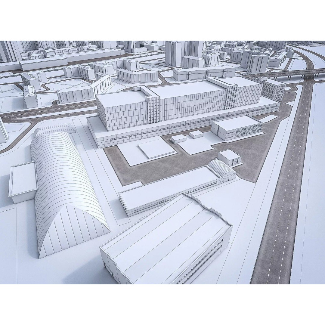 Urban Area 3D Model – Low Poly Cityscape Asset, FBX, Game Ready - View 16