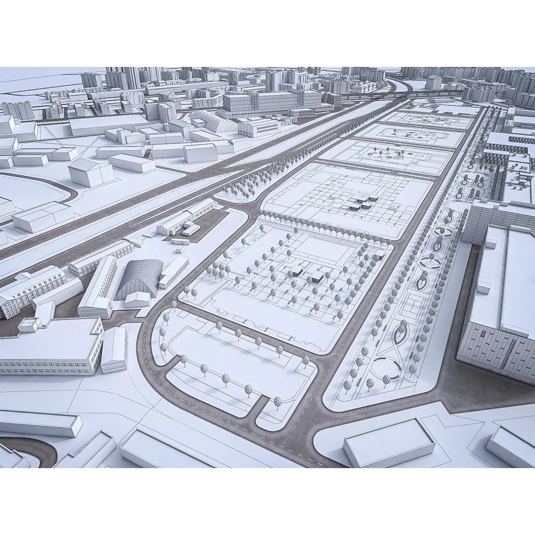 Urban Area 3D Model – Low Poly Cityscape Asset, FBX, Game Ready - View 17
