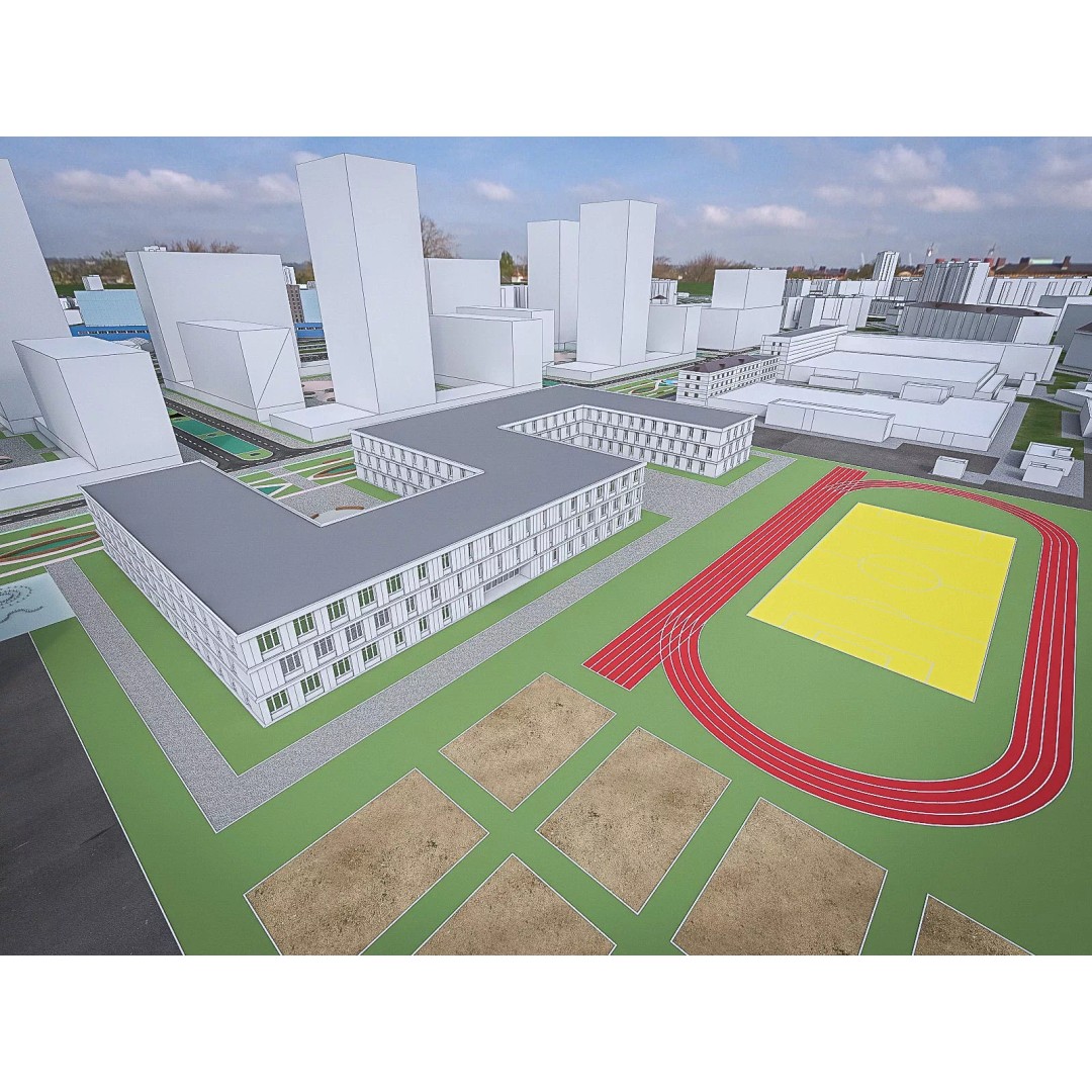 Urban Area 3D Model – Low Poly Cityscape Asset, FBX, Game Ready - View 8