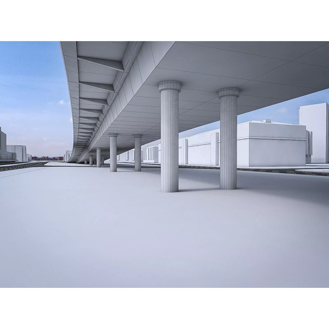 Urban Area 3D Model – Low Poly Cityscape Asset, FBX, Game Ready - View 9