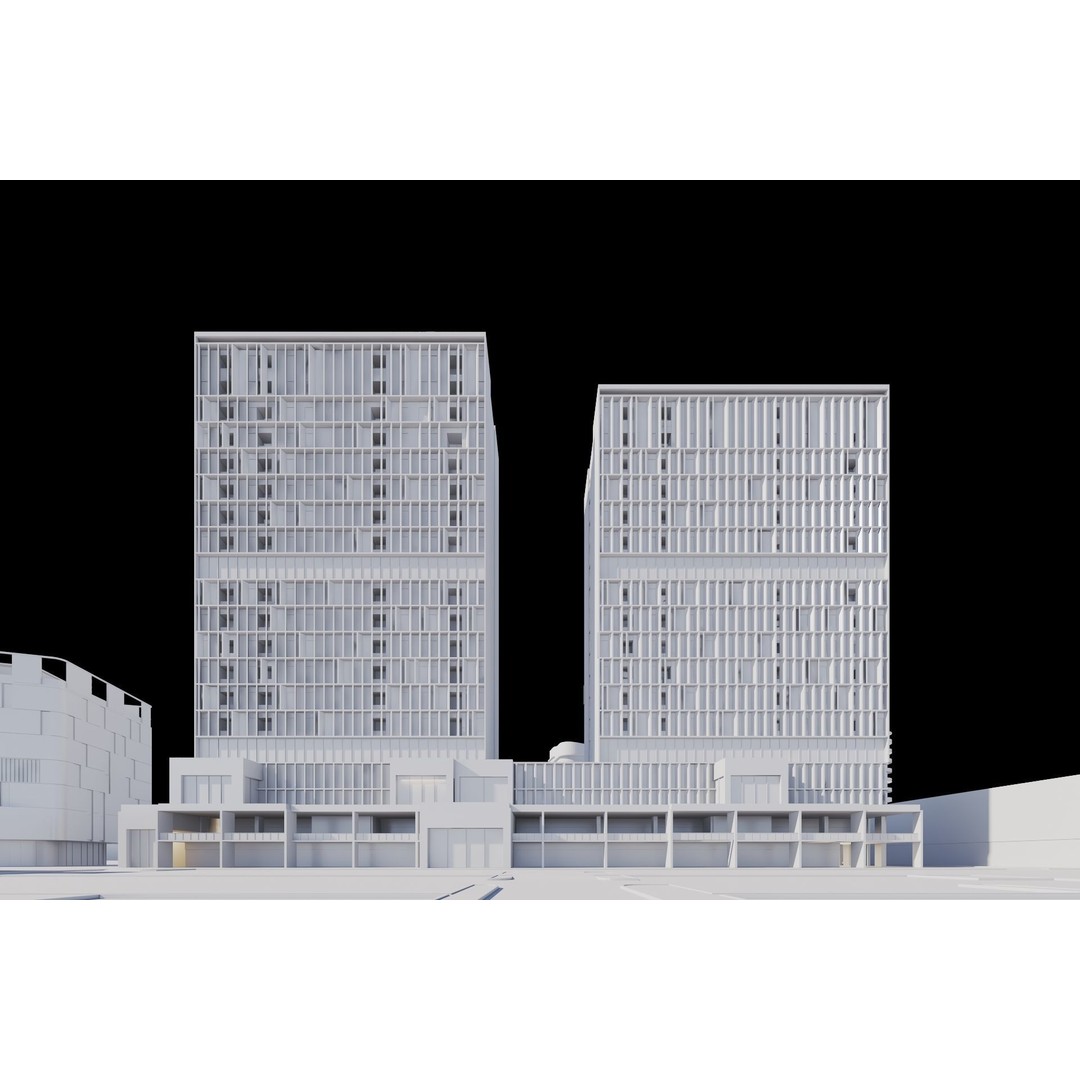 Cityscape 3D Model – Modern Urban Design with PBR Textures - View 10