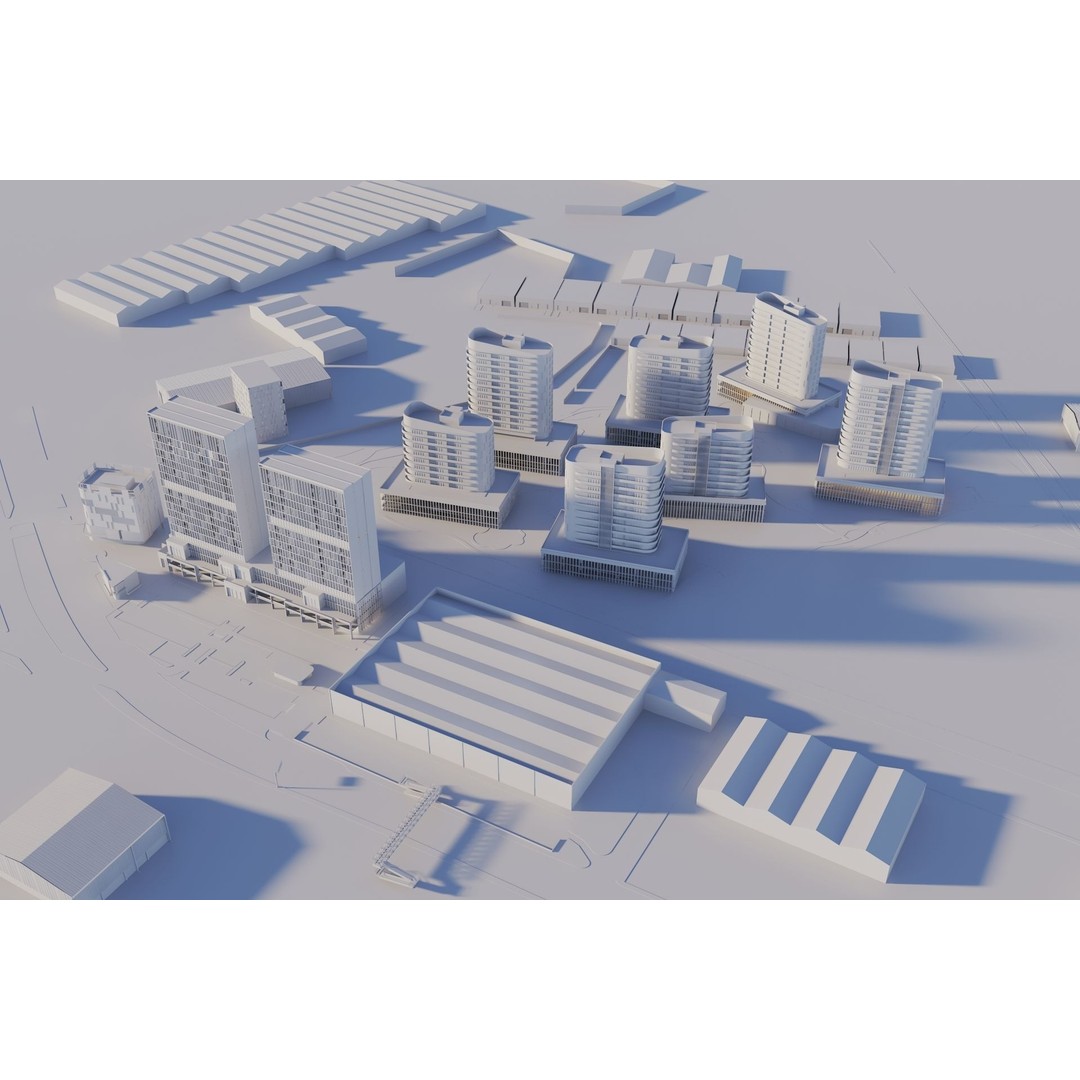 Cityscape 3D Model – Modern Urban Design with PBR Textures - View 13