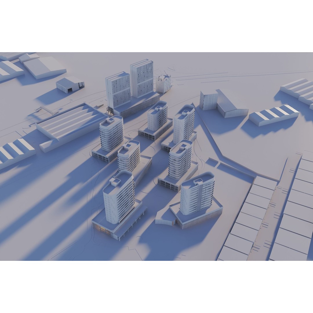 Cityscape 3D Model – Modern Urban Design with PBR Textures - View 14
