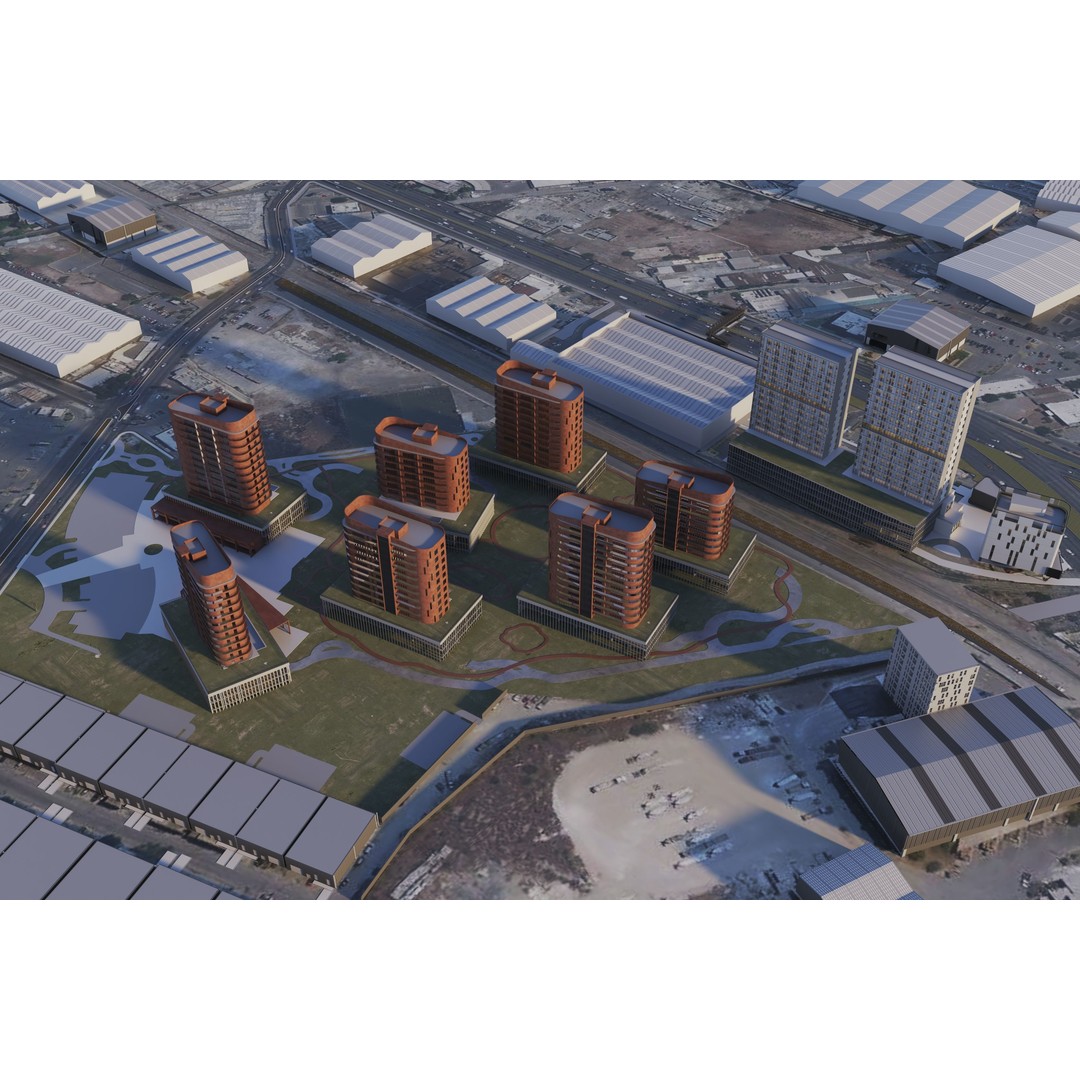 Cityscape 3D Model – Modern Urban Design with PBR Textures - View 15