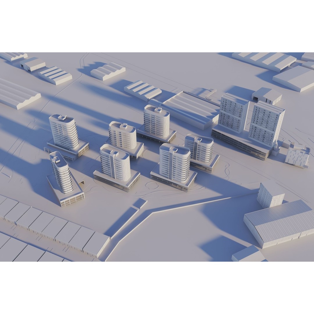Cityscape 3D Model – Modern Urban Design with PBR Textures - View 16