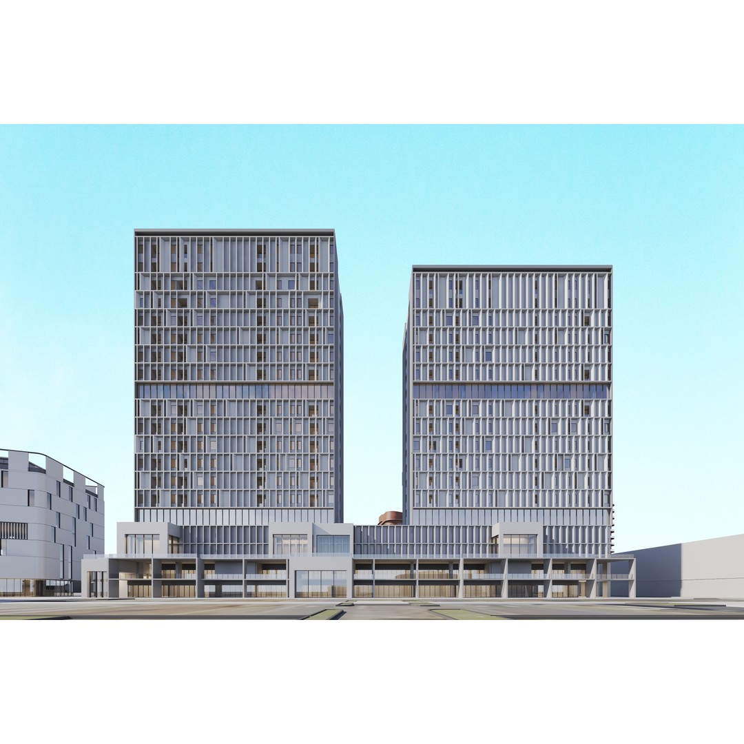 Cityscape 3D Model – Modern Urban Design with PBR Textures - View 3