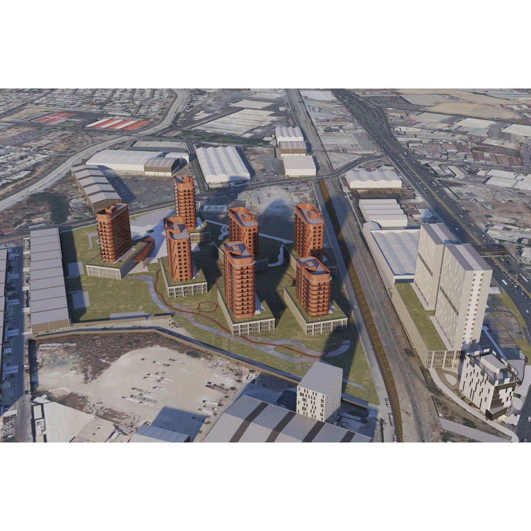 Cityscape 3D Model – Modern Urban Design with PBR Textures - View 6