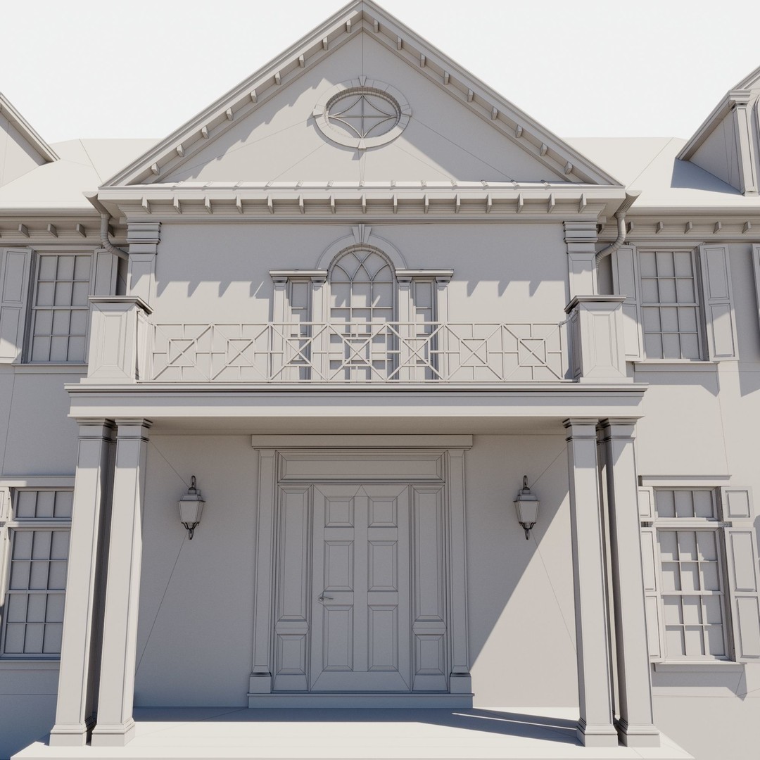 House Set 3D Model – Collection of 10 Buildings, FBX Format - View 12
