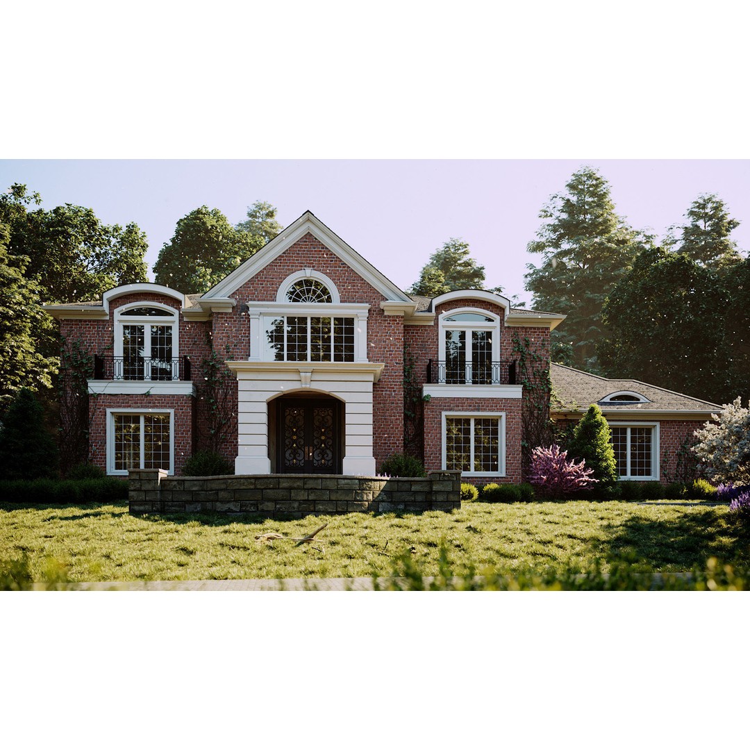 House Set 3D Model – Collection of 10 Buildings, FBX Format - View 4