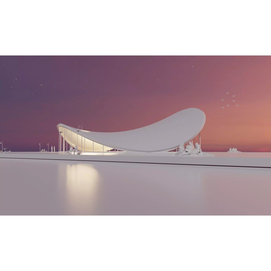 Beach Suite 3D Model – Futuristic Seaside Pavilion, Blender Ready - View 10