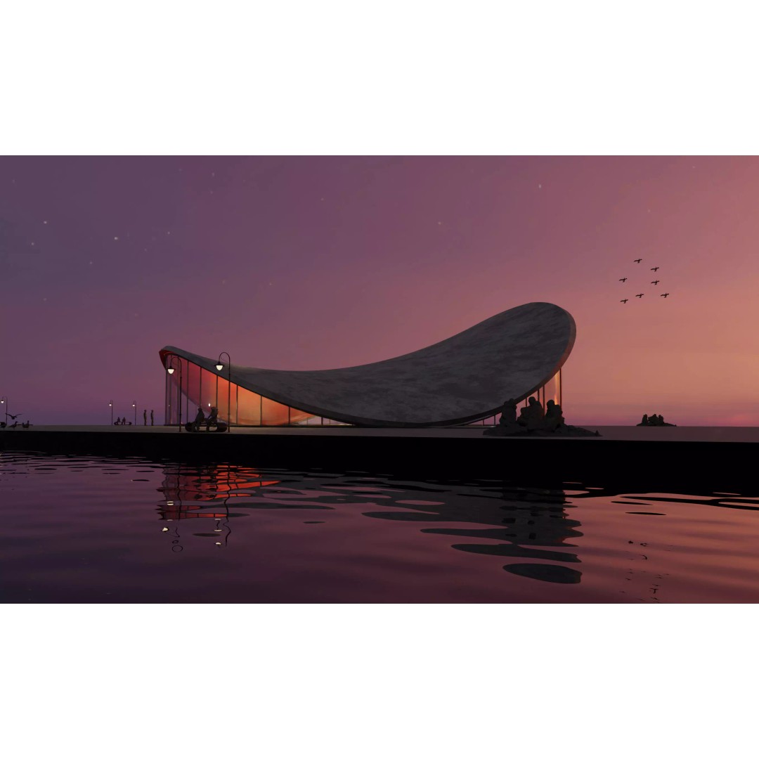 Beach Suite 3D Model – Futuristic Seaside Pavilion, Blender Ready - View 5
