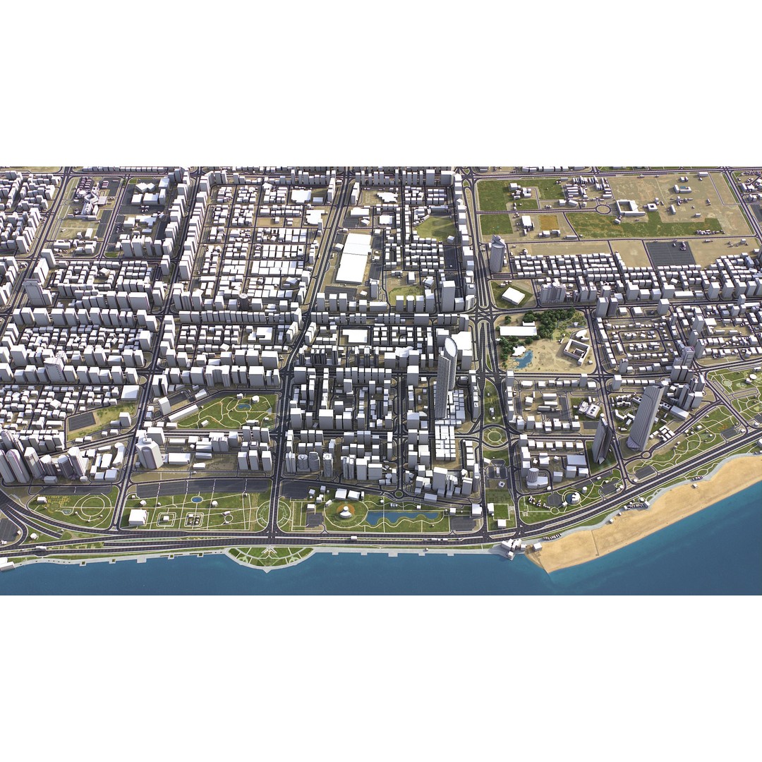Abu Dhabi 3D Model – Low-Poly Cityscape with Realistic Textures, FBX - View 12